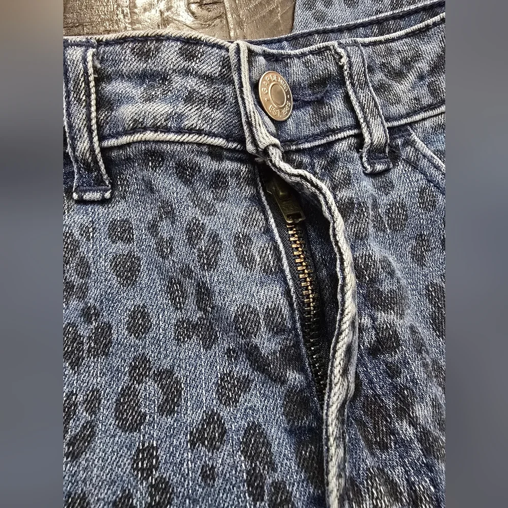 GAP Kids Girls Sky High Stretch Jeggings Size 10 Medium Wash Leopard Ankle Jeans